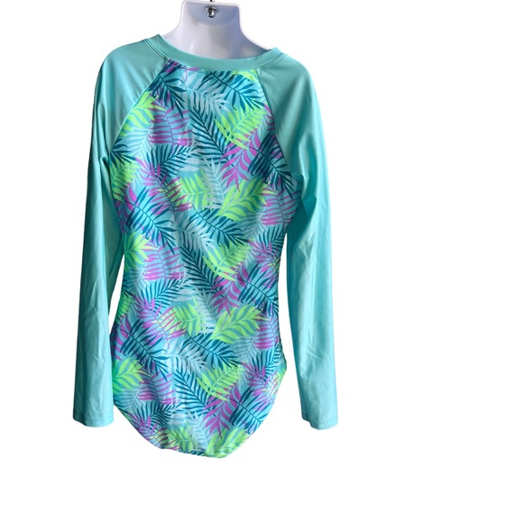 Cat And Jack Girls Multicolor One Piece Long Sleeves Swimsuit - Picture 2 of 2